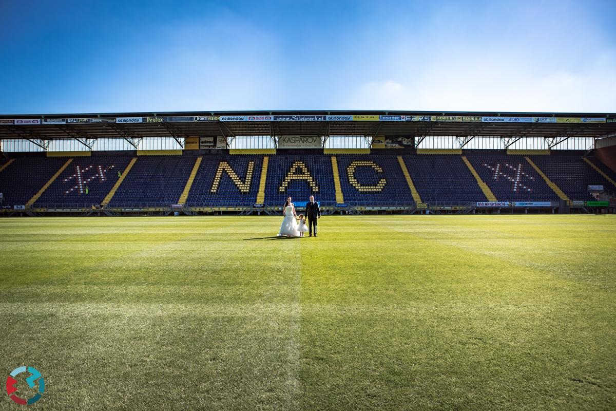 Bruidsreportage bij NAC Breda